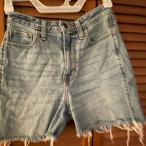 Denim high waist dad shorts